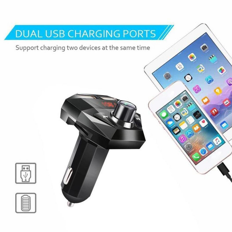 Auto Bluetoothiga ühilduv 5.0 MP3-mängija FM-saatja käed-vabad helivastuvõtja Kahe USB-kiire tugi TF/U-ketas