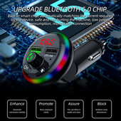 Reguleeritava peaga Fm-saatja Bluetooth 5.0 vabakäe autotelefoni laadija juhtmevaba automuusika esitus 5V 3.1A tugi 32G Tf/u-Stick