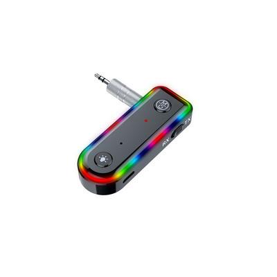 Bezvadu Bluetooth 5.3 uztvērējs raidītājs automašīnas mūzikas audio adapteris 3,5 mm Aux USB ligzda, uzlādējama ar krāsainu LED lampu