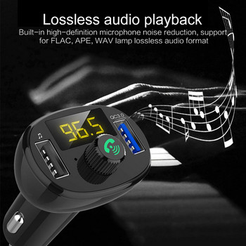 FM трансмитер Автомобилен Bluetooth Безжичен хендсфри аудио приемник Автомобилен MP3 плейър 3.4A 2USB Бързо зарядно Аксесоари за автомобилна електроника