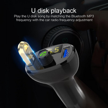 Πομπός FM Αυτοκίνητο Bluetooth Ασύρματο Handsfree Δέκτης ήχου Αυτοκίνητο MP3 Player 3.4A 2USB Fast Charger Ηλεκτρονικά Αξεσουάρ αυτοκινήτου