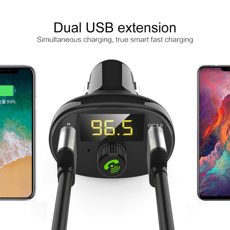 FM-saatja auto Bluetooth juhtmevaba käed-vabad helivastuvõtja auto MP3-mängija 3.4A 2USB kiirlaadija auto elektroonikatarvikud