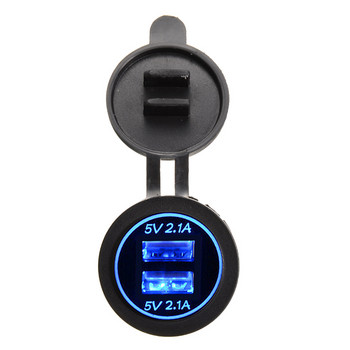 Захранващ адаптер за автомобилна електроника Автомобилен двоен USB порт 12V Букса за запалка Оранжев/Син/Зелен LED цвят