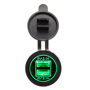 Αντάπτορας Ηλεκτρονικών Αυτοκινήτων Αυτοκινήτου Διπλή Θύρα USB 12V Πρίζα Αναπτήρα Πορτοκαλί/Μπλε/Πράσινο LED Χρώμα