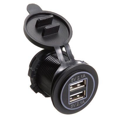 Захранващ адаптер за автомобилна електроника Автомобилен двоен USB порт 12V Букса за запалка Оранжев/Син/Зелен LED цвят