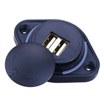 Για επαναφορτιζόμενο φορτιστή αυτοκινήτου USB 3.1a Συρόμενο κάλυμμα Έξυπνος φορτιστής αυτοκινήτου 12-24V οβάλ Συρόμενο κάλυμμα Διπλό USB