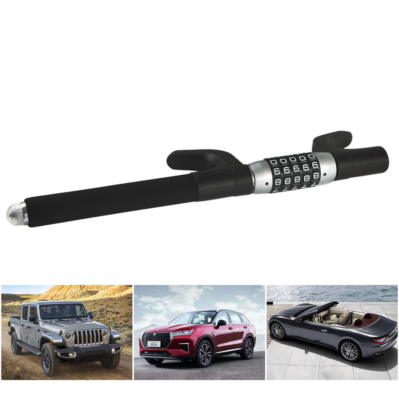 ALLREY vairo užraktas slaptažodžiu Automobilio ištraukiamas dvigubas kabliukas su 5 skaitmenų deriniu, skirtas transporto priemonių automobiliniam sunkvežimiui apsaugos nuo vagystės įrankis