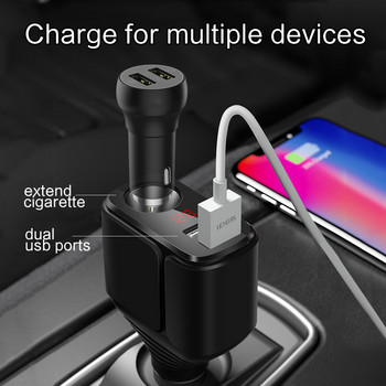 Licheers Multi-USB Car Charger Digital Display 3.4A Fast Car Charger Αναπτήρας τσιγάρων Προσαρμογέας φόρτισης διπλής θύρας USB