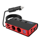 Διαχωριστής αναπτήρα τσιγάρων με 4 θύρες USB φορτιστής αυτοκινήτου γρήγορης φόρτισης Ένδειξη τάσης LED CDEN