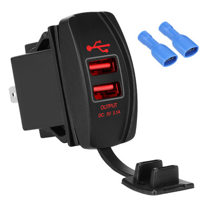 12V 24V Încărcătoare USB pentru mașină Accesorii adaptoare pentru priză Splitter LED rapidă pentru barcă, camion, remorcă, Off Road 4x4, caravane, motociclete
