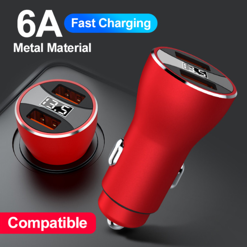 Προσαρμογέας φορτιστή αυτοκινήτου 36W 2 θυρών QC3.0 για 13 Pro Max για Samsung Galaxy Note 20 Huawei Mate 40 OnePlus 9 Pro Xiaomi Mi10