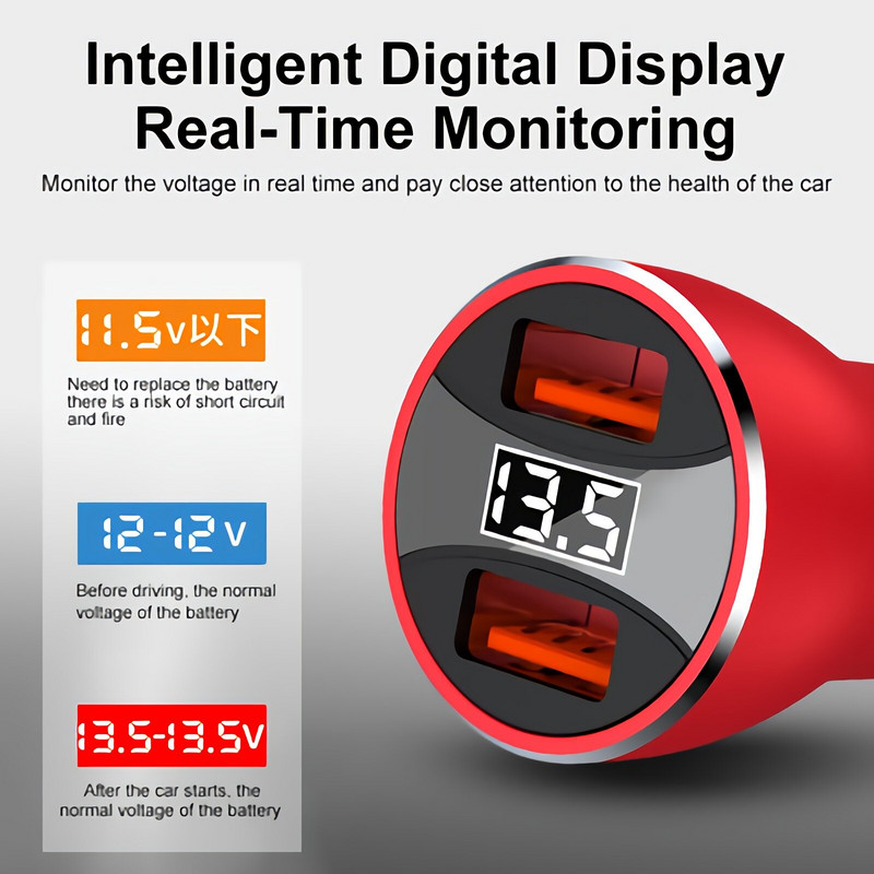 Προσαρμογέας φορτιστή αυτοκινήτου 36W 2 θυρών QC3.0 για 13 Pro Max για Samsung Galaxy Note 20 Huawei Mate 40 OnePlus 9 Pro Xiaomi Mi10