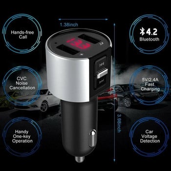 Bluetooth FM Transmitter Audio Aux Modulator Διπλός USB γρήγορος φορτιστής αυτοκινήτου Bluetooth Handsfree Calling Car Kit Ραδιόφωνο αυτοκινήτου MP3 Player