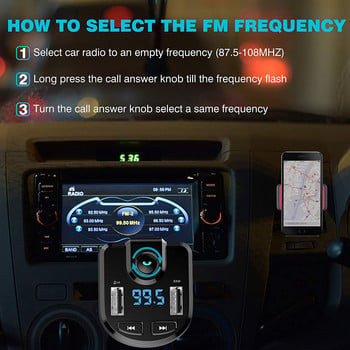 BT36 Car MP3 Player Car Bluetooth Handsfree QC Fast Charge Φορτιστής αυτοκινήτου