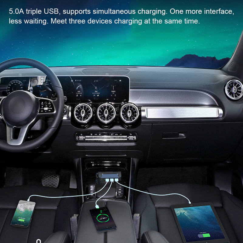 Încărcător de încărcare rapidă pentru mașină Brichetă pentru mașină cu trei prize Încărcător auto multifuncțional DC12-24v universal