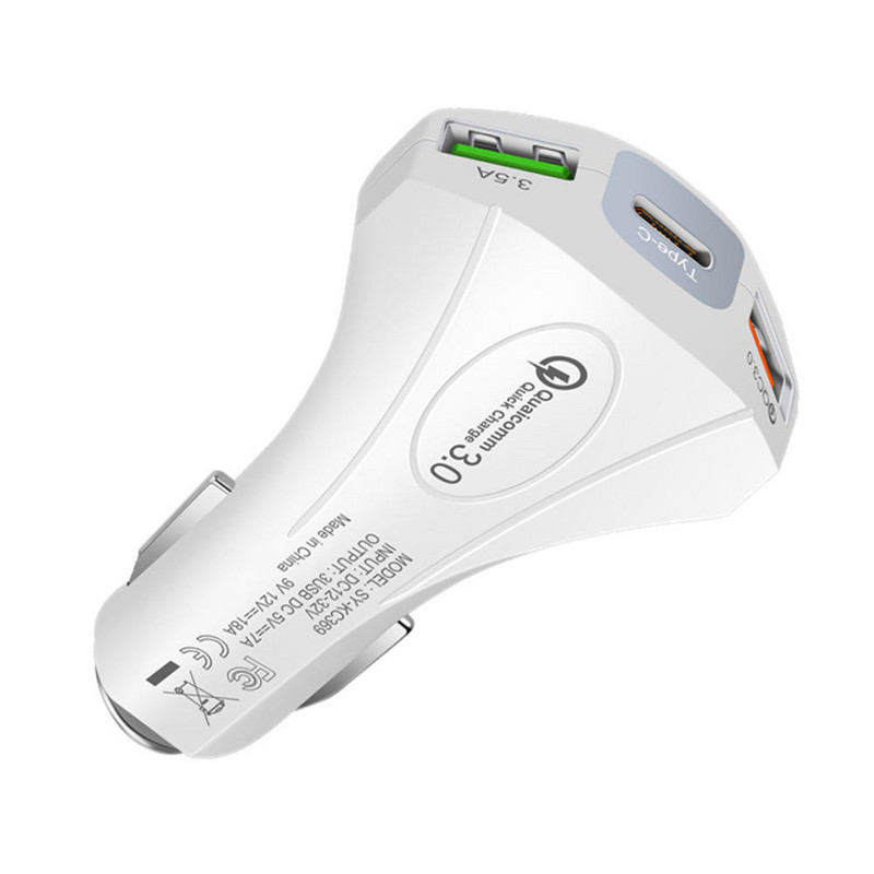 3.5A 3 USB QC3.0 Type C PD Φορτιστής αυτοκινήτου γρήγορης φόρτισης για iPhone 8Plus 11 Pro Huawei P30 Pro Mate 30 5G Mi9 9Pro