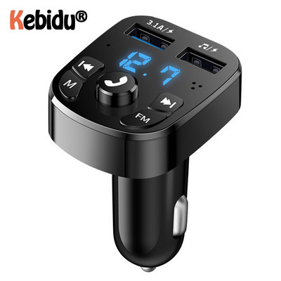 Автомобилен FM трансмитер Хендсфри Безжично Bluetooth MP3 зарядно Двоен оборудван плейър Bluetooth LED дисплей Двойно USB зарядно за кола