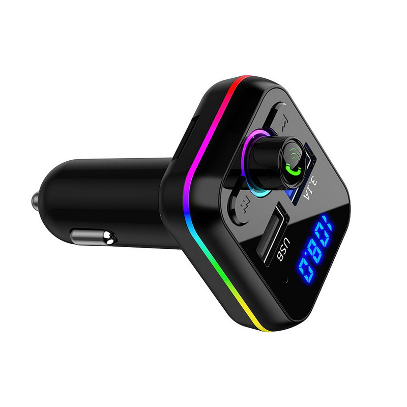 2022 Încărcător 5.0 compatibil Bluetooth pentru mașină Transmițător FM USB U Disk Transmițător FM Încărcător rapid Audio MP3 Music Player Vânzare caldă
