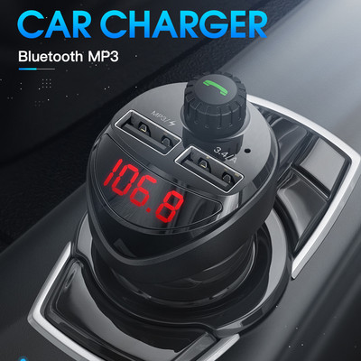 Двойно USB бързо зарядно устройство Автомобилни аксесоари Bluetooth 4.2 FM трансмитер Хендсфри комплект за кола MP3 музикален плейър USB зарядно за кола