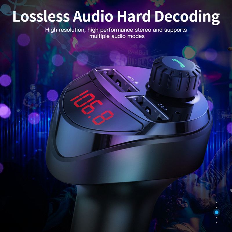 Διπλός γρήγορος φορτιστής USB Αξεσουάρ αυτοκινήτου Πομπός Bluetooth 4.2 FM Hands-free Car Kit MP3 Music Player USB φορτιστής αυτοκινήτου