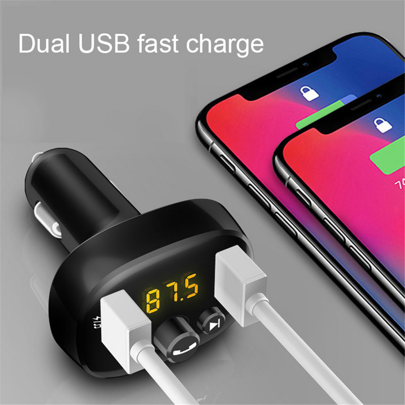 Transmițător FM Bluetooth 5.0 Kit auto Modulator MP3 Player Receptor audio wireless Mâini libere Încărcător rapid USB 3.1A USB AUX