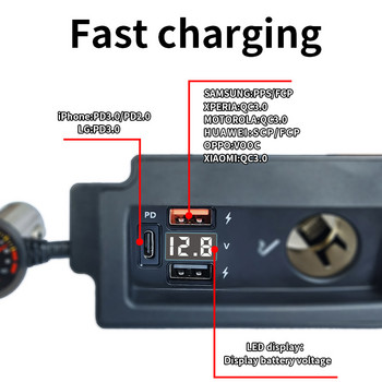 Για φορτιστή αυτοκινήτου Honda Accord USB Quick Charge 4.0 QC4.0 QC3.0 SCP 5A PD Type C για κινητό τηλέφωνο iPhone Xiaomi