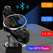 JINSERTA Bluetooth Handsfree Car Kit MP3 Player FM Transmitter Aux Modulator 2.1A USB Charger