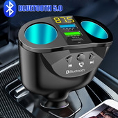 Πομπός αυτοκινήτου Bluetooth 5.0 FM Hands-free Car Kit MP3 Modulator Player 4.8A/QC3.0 Dual Fast Charger 2 Θύρα αναπτήρα