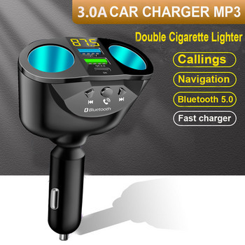 Πομπός αυτοκινήτου Bluetooth 5.0 FM Hands-free Car Kit MP3 Modulator Player 4.8A/QC3.0 Dual Fast Charger 2 Θύρα αναπτήρα