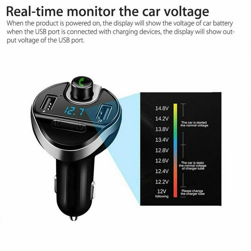 Automobilski FM odašiljač Bluetooth-kompatibilan FM radio adapter MP3 player 3.1A USB punjač Dual USB brzi punjač Dodaci za automobil