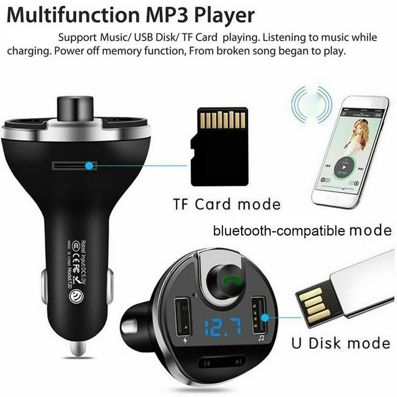 Automobilski FM odašiljač Bluetooth-kompatibilan FM radio adapter MP3 player 3.1A USB punjač Dual USB brzi punjač Dodaci za automobil