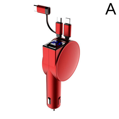 3 σε 1 αναδιπλούμενος φορτιστής αυτοκινήτου γρήγορης φόρτισης Υποδοχή USB αυτοκινήτου 3 θύρες για Apple Pd20w Xiaomi Huawei Super Fast Chargin W4F3