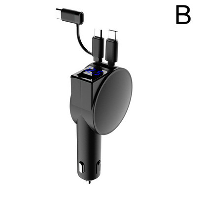 3 σε 1 αναδιπλούμενος φορτιστής αυτοκινήτου γρήγορης φόρτισης Υποδοχή USB αυτοκινήτου 3 θύρες για Apple Pd20w Xiaomi Huawei Super Fast Chargin W4F3