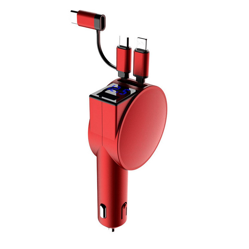 3 σε 1 αναδιπλούμενος φορτιστής αυτοκινήτου γρήγορης φόρτισης Υποδοχή USB αυτοκινήτου 3 θύρες για Apple Pd20w Xiaomi Huawei Super Fast Chargin W4F3