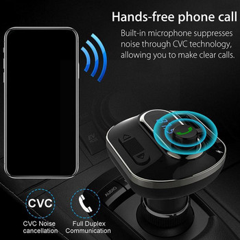 Handsfree Car Kit Πομπός Bluetooth FM Aux Modulator Audio MP3 Car 3.1A USB Charger Dual Quick Player Charge Car with K1A2