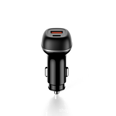 Automašīnas lādētājs cigarešu šķiltavas PD+QC automašīnas lādētājs One Drag Two Double Fast Charge Automašīnas lādētājs Automašīnas piederumi Aksesuāri 1 gab.