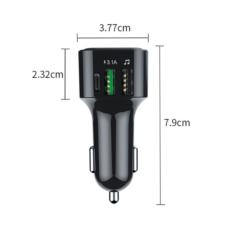 Drapop auto Bluetooth-saatja 5V 3,1A sigaretisüütaja autolaadija käed-vabad kõne MP3-mängija Fm-saatja helivastuvõtja