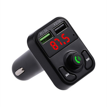 Двоен USB Fm трансмитер за кола Bluetooth карта за свободни ръце Автомобилен Mp3 плейър