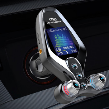 Ασύρματος πομπός FM Bluetooth 5.0 Handsfree AUX FM Ραδιόφωνο QC3.0 USB γρήγορος φορτιστής αυτοκινήτου Αυτοκίνητα USB MP3 Player Υποστήριξη μουσικής 128G TF