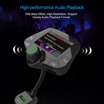 1,8-инчов цветен дисплей Bluetooth-съвместим Handsfree комплект за кола 3 USB порта QC3.0 Зарядно устройство за кола FM предавател Автомобилен MP3 музикален плейър