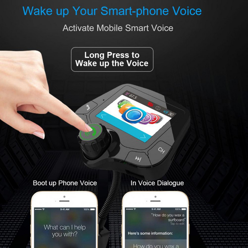 Έγχρωμη οθόνη 1,8 ιντσών συμβατή με Bluetooth Handsfree Car Kit 3 Θύρα USB QC3.0 Φορτιστής αυτοκινήτου Πομπός FM Αυτοκινήτου MP3 Music Player