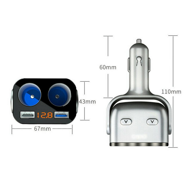 Încărcător pentru mașină, dublu, pentru brichetă, Splitter, dublu, port de încărcare, Adaptor, mușcă de conversie multifuncțională