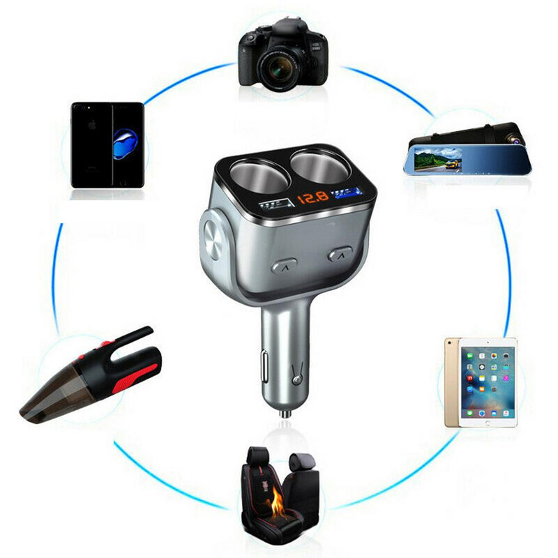 Încărcător pentru mașină, dublu, pentru brichetă, Splitter, dublu, port de încărcare, Adaptor, mușcă de conversie multifuncțională