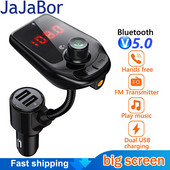 JaJaBor FM saatja AUX helivastuvõtja TF Card U Disk Play Dual USB autolaadija handsfree Bluetooth-ühilduv 5.0 autokomplekt