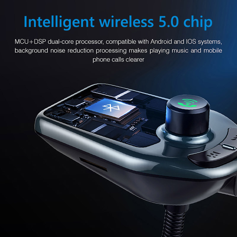 JaJaBor FM saatja AUX helivastuvõtja TF Card U Disk Play Dual USB autolaadija handsfree Bluetooth-ühilduv 5.0 autokomplekt