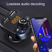 kebidu Car Kit Handsfree Bluetooth 5.0 FM Πομπός Διπλός φορτιστής τηλεφώνου USB Υποστήριξη USB Aux Music Αναπαραγωγή FM Modulator
