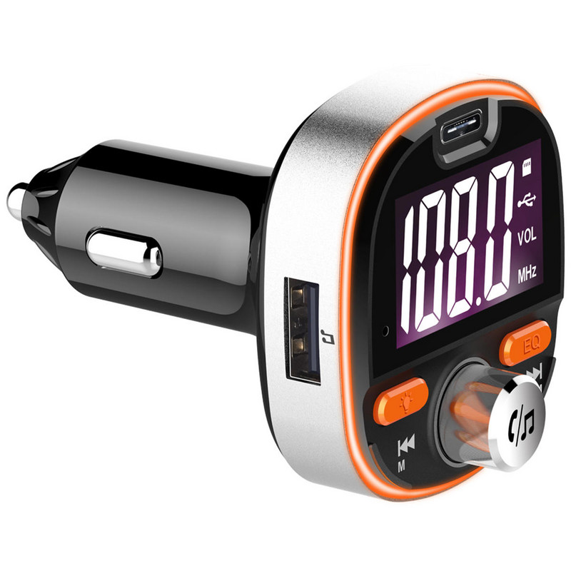 Transmițător FM Bluetooth pentru mașină MP3 Player cu atmosferă colorată Suport pentru lumină atmosferică QC 3.0 Încărcare rapidă Subwoofer DSP Card TF USB