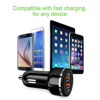 2021 USB зарядно устройство с двоен порт QC3.0, USB адаптер за бързо зареждане на телефона, зарядно за кола, съвместимо с различни видове телефони, зарядно за кола
