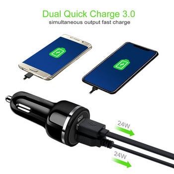 2021 USB Charger Διπλή θύρα QC3.0 USB Προσαρμογέας τηλεφώνου γρήγορης φόρτισης Φορτιστής αυτοκινήτου Συμβατός με διάφορα είδη φορτιστή αυτοκινήτου τηλεφώνου