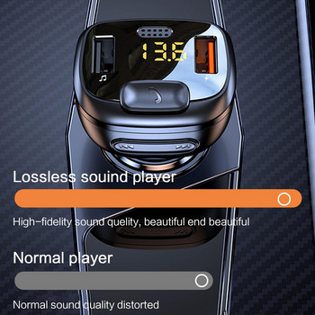Πομπός FM αυτοκινήτου Bluetooth Διπλό USB QC3.0 Γρήγορος φορτιστής Ασύρματος δέκτης ήχου handsfree MP3 Player Car Kit Αξεσουάρ